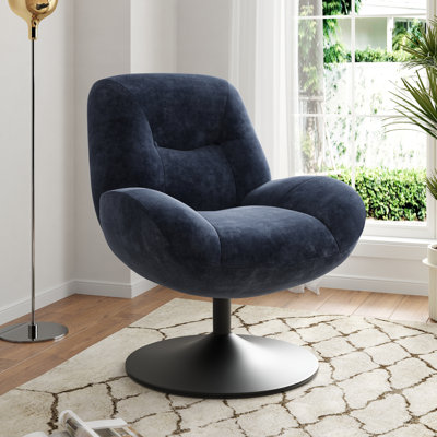 Bilbe Upholstered Boucle Swivel Lounge Chair