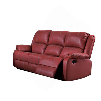 Zuriel Red Synthetic Leather Motion Sofa