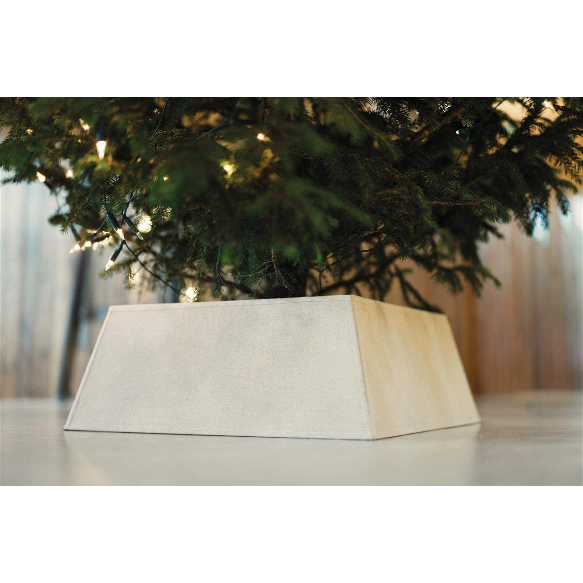 Canvas Christmas Tree Skirt, 4" H x 18" W x 18" D, Ivory