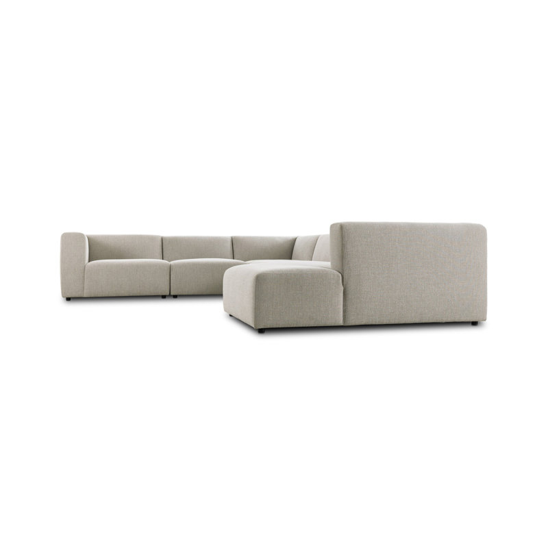 Lawndale Sectional, Napa Sandstone Polyester, Right Hand Facing