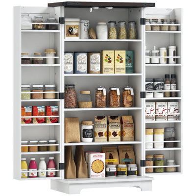 Armoire de cuisine avec tablettes réglables blanc