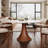 5 - Piece Mid-Century Round Pedestal Kitchen Dining Table Set With 4 Upholstered Chairs-463242854-441866751