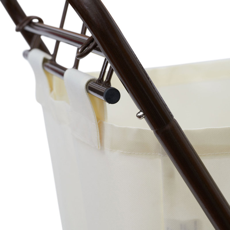 Bronze Collapsible Rolling Laundry Hamper with Canvas Bag