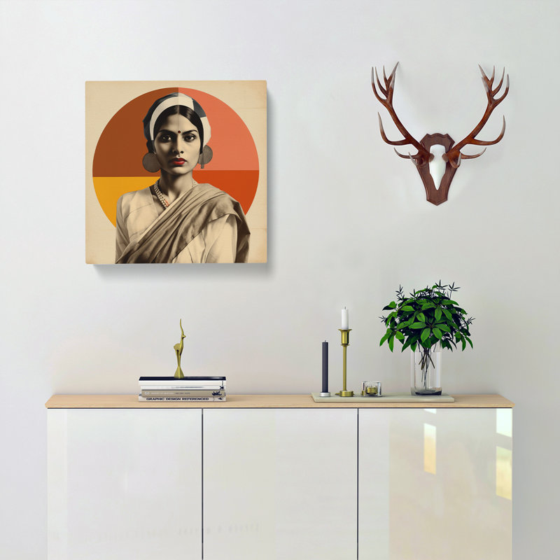 Indian Woman Bauhaus - Wrapped Canvas