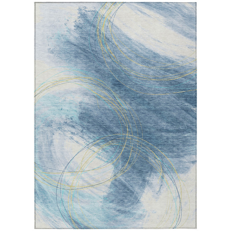 Machine Washable Indoor/Outdoor Lanphear ACN2396 Abstract Rug, Rectangle 8' x 10'