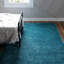 Tapis en polypropylène tissé à la machine à poils longs de couleur unie turquoise Fragos-1063882287