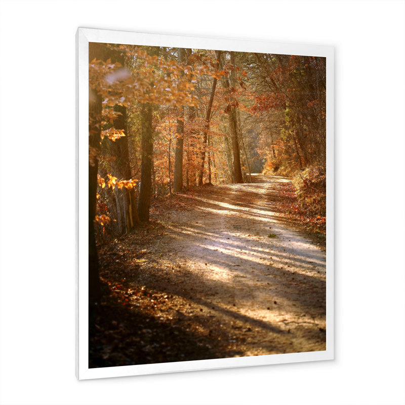 «Colorful Fall Leaves II», art mural traditionnel sur toile, H 32 po x l 16 po x P 1 po, Cadre flottant blanc