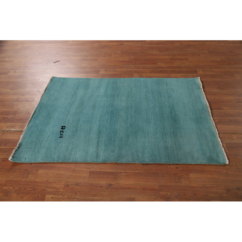 Modern Aqua Gabbeh Oriental Rug 3x5