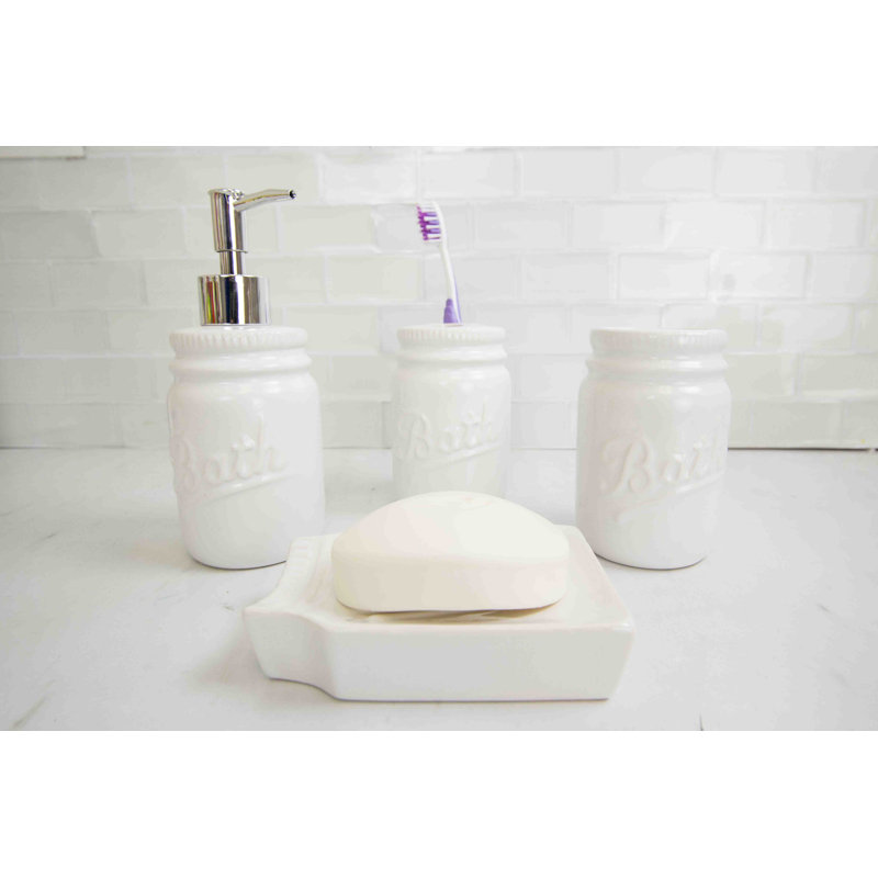 Bathroom Accessory Set, White