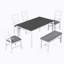 Ensemble de table de salle à manger en bois 6 pièces avec banc rembourré