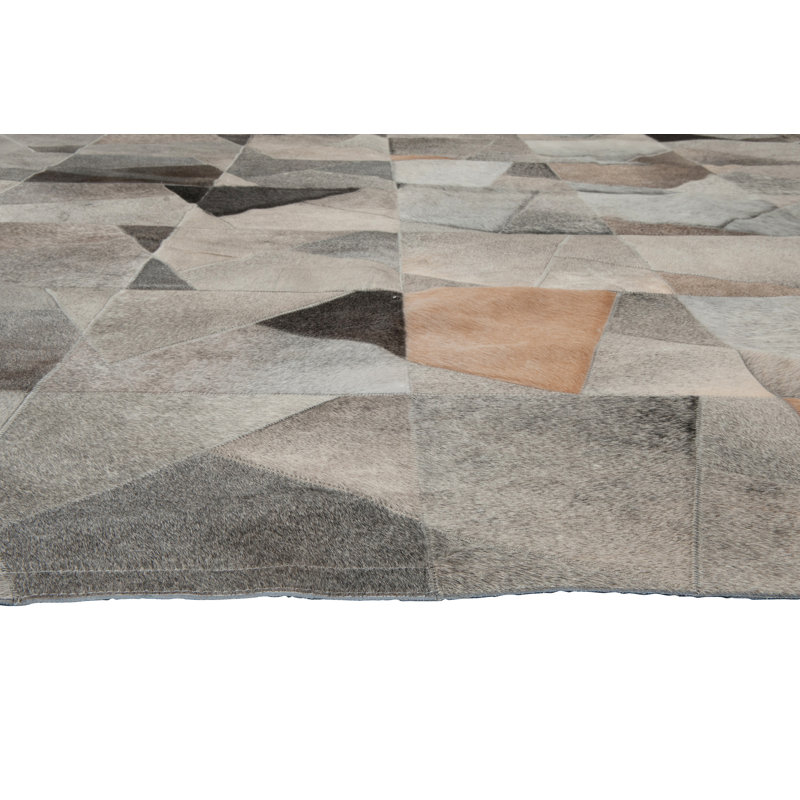Faceta Cowhide Abstract Area Rug, Rectangle 2' x 3'