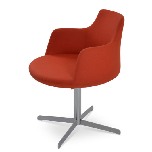 Derviche 4 étoiles chaise, Laiton, Camira Wool - Orange