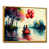 Toile avec cadre flottant or