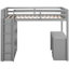 Lit mezzanine simple gris - solution peu encombrante avec 3 tablettes pour l'organisation avec meubles de chambre à coucher élégants et pratiques-455971658-455971659
