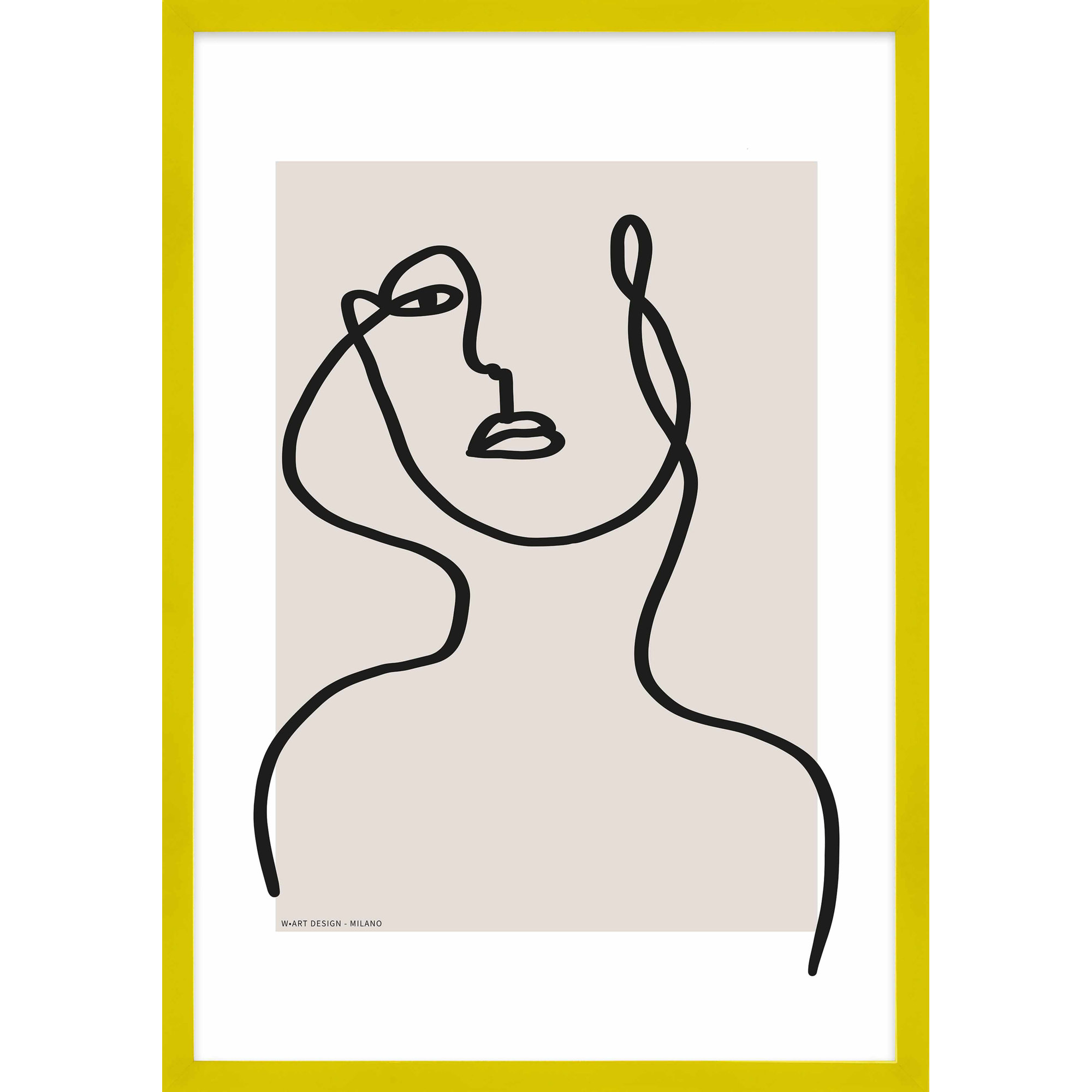 Figure And Form 3 by Romina Gadler, 20" H x 14" W x 1.25" D, Yellow Framed Paper