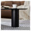Table basse moderne ovale avec finition en bois aggloméré noir mat et gris