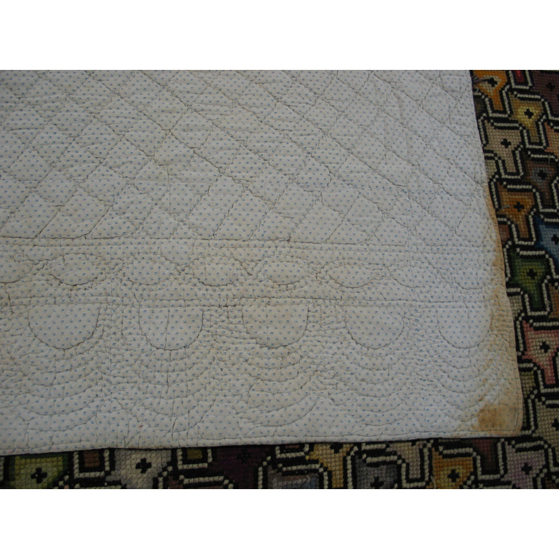 Antique Quilt Wool Ivory Rug