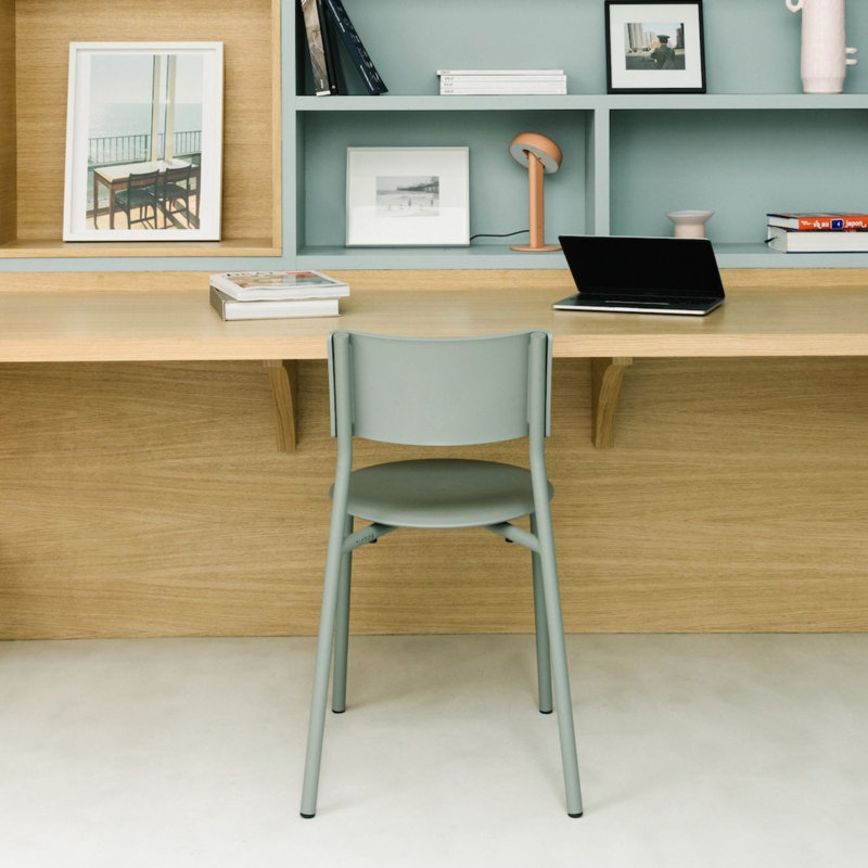 SSD Recycled Plastic Dining Side Chair, Eucalyptus Grey