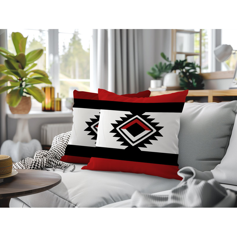 Ensemble de coussins réversibles pour l'intérieur et l'extérieur Tuva, 18 x 18, Rouge