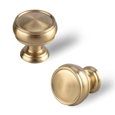 Paquet de 10 boutons d'armoire bronze champagne, bouton en alliage de zinc de 1-1 / 4 po Hardware Quincaillerie pour meuble moderne, poignées de meuble de cuisine à un trou