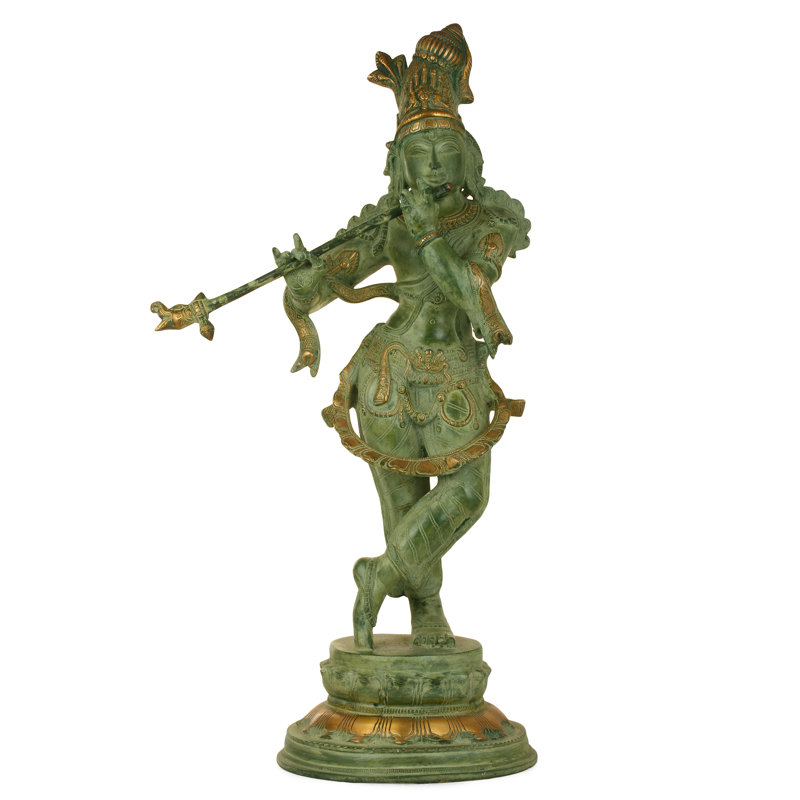 Statue le flûtiste céleste, Vert