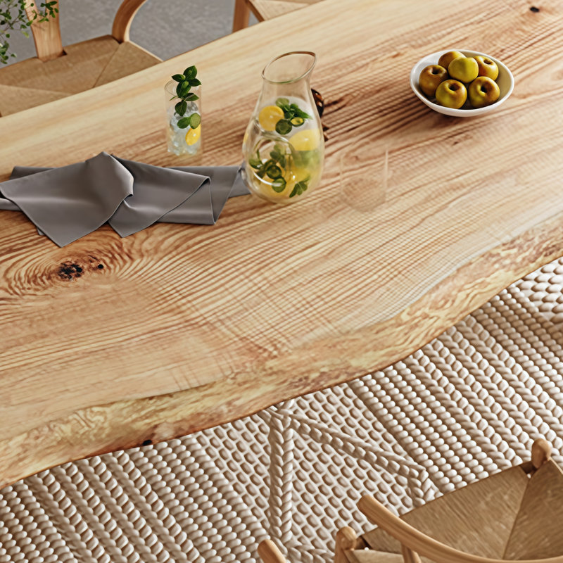 Table de salle à manger en bois massif Free Form Burlywood, H 29,5 po x L 70,9 po x l 27,6 po