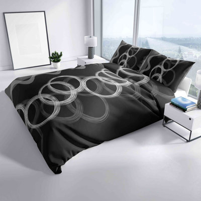 Cotton Bed Linen Holifield Black Grey