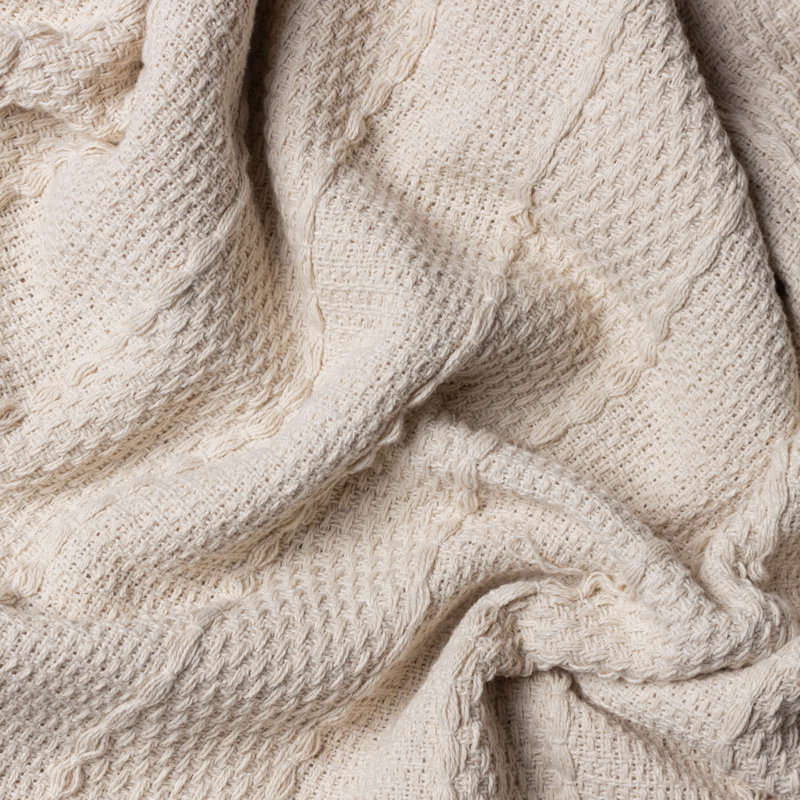 Caliche Textural Weaves Throw Blanket, Natural