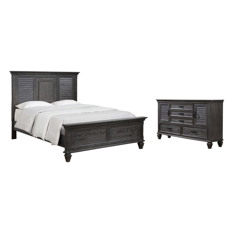 Ensemble de chambre à coucher 2 pièces avec commode Giglia, Chêne Bruni, Grand