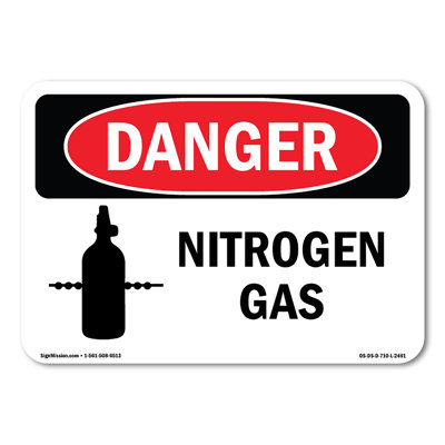 Nitrogen Gas Plastic Sign 10" X 7"