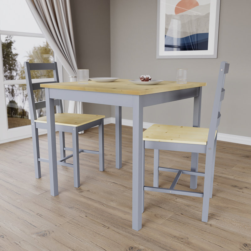Anavia 2 - Person Solid Pine Solid Wood Dining Set