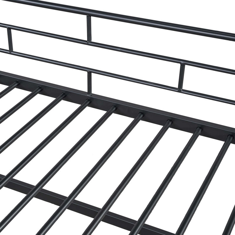 Lit mezzanine moyen avec escalier de rangement, lit simple, Noir