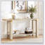 Console moderne en bois massif minimaliste avec détails en métal et tablette intégrée pour un décor polyvalent-1801452615