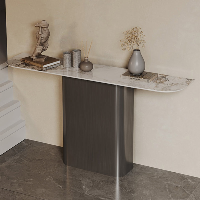 Simple yet luxurious console table, 33.46" H x 47.24" W x 13.78" D, Black