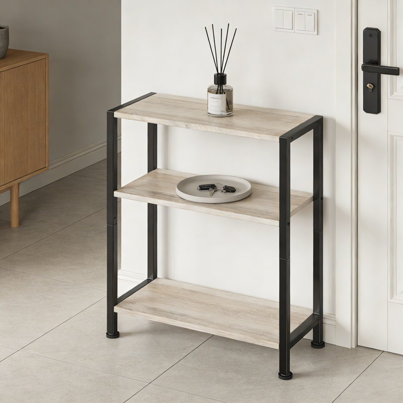 Table d'appoint mince à 3 niveaux pour les petits espaces, table de bout étroite avec pieds réglables pour le salon, la chambre à coucher ou le bureau