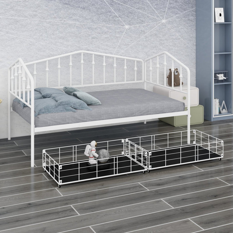 Le lit de jour avec tiroirs de rangement offre une installation simple et un style polyvalent, White