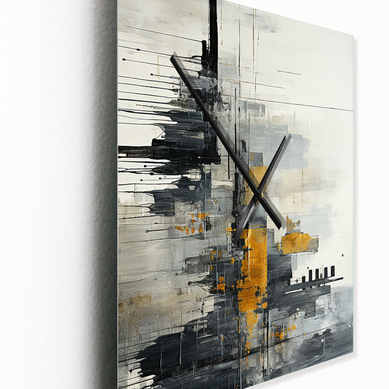 Horloge murale abstraite Cityscape III - Collages abstraits, H 32 po x l 24 po x P 1 po