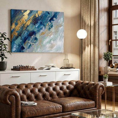 Reproduction d'art graphique abstrait sur toile tendue Modern Modern
