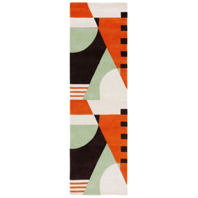 Tapis Kazu Road863 - vert / brun
