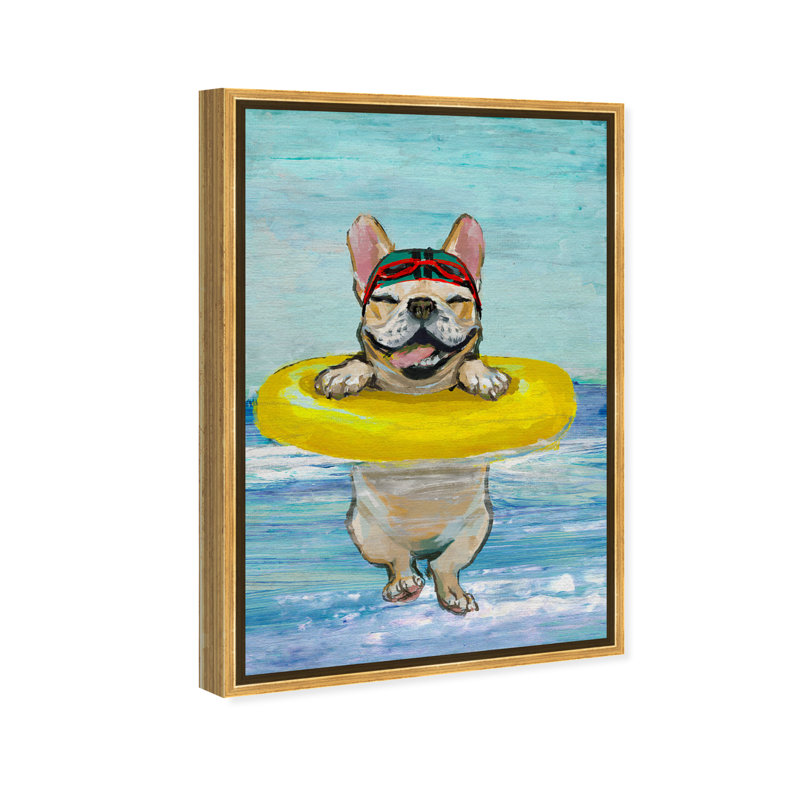 «Nolea Sea Dog» par Oliver Gal - impression sur toile, H 24 po x l 16 po, Toile encadrée, Doré
