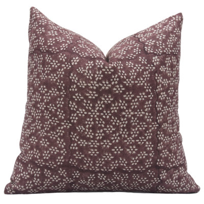 Coussin décoratif en lin imprimé à la main Fabigurine Olavrasti - 16 x 16 po