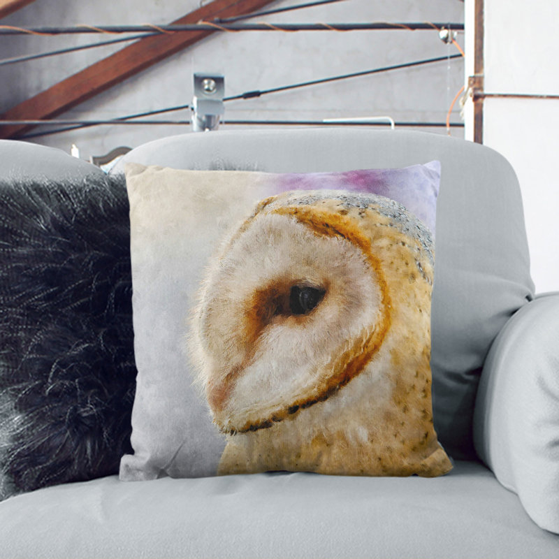 Barn Owl Vol.5 Painting Square Throw Cushion, 55cm H x 55cm W x 20cm D
