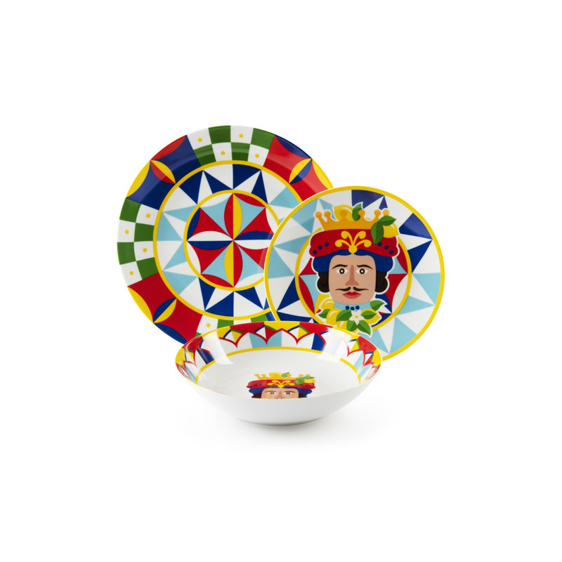 Sicilian Rhapsody 18 Piece Porcelain Dinnerware Set - Service for 6