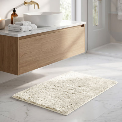 Tapis pour salle de bain 100% polyester 2100 GSM, envers antidérapant TPR 17 po x 24 po Better Better Haven Collection, tapis doux, absorbant et à séchage rapide pour salle de bain, douche, baignoire, meuble-lavabo et lavabo