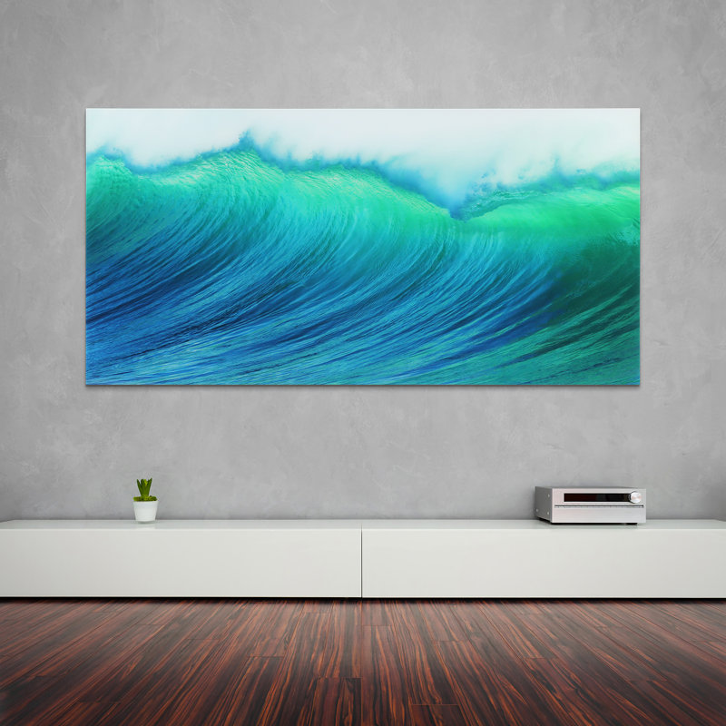 «Blue Wave» - Impression encadrée non encadrée sur verre