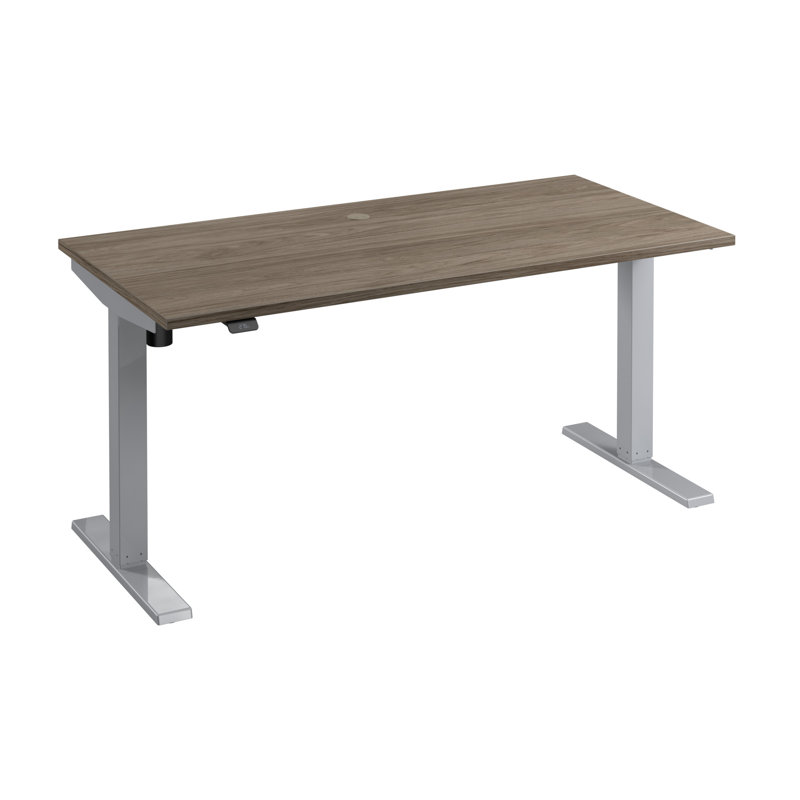 Move 40 Series Adjustable Standing Desk, Modern Hickory, 60" W X 30" D