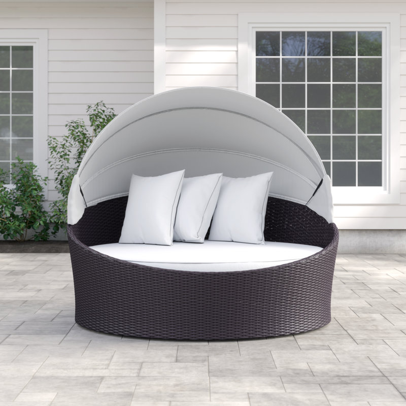 Modway Siesta Canopy Outdoor Patio Daybed, White