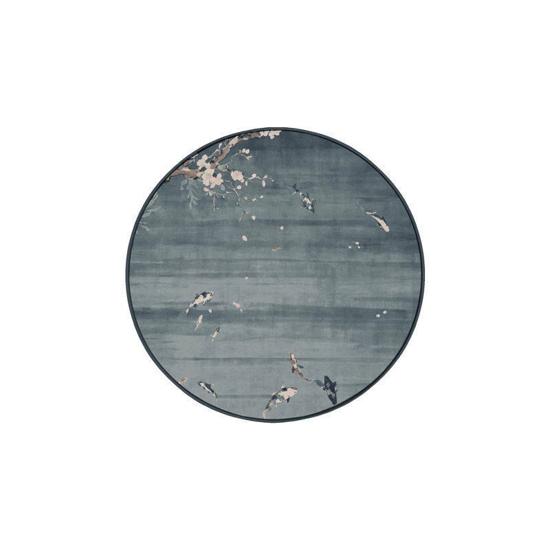 Silky Soft Plush Black Area Rug, Round 5'