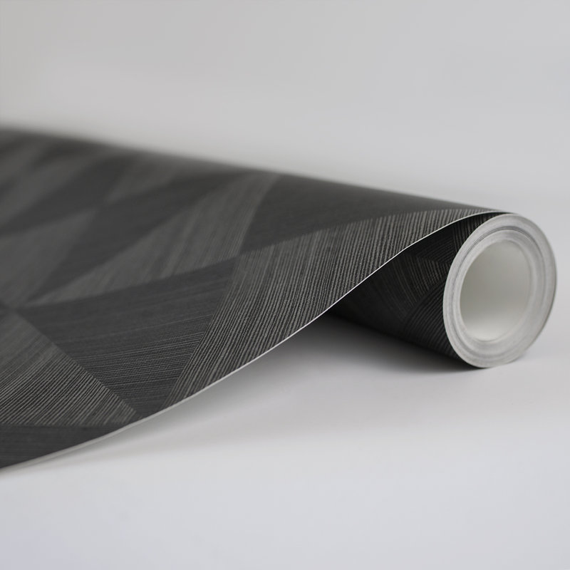 Geometric Vinyl Peel & Stick Wallpaper Roll, Charcoal