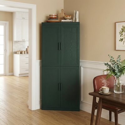 Armoire de rangement en coin 72 po H avec tablettes réglables